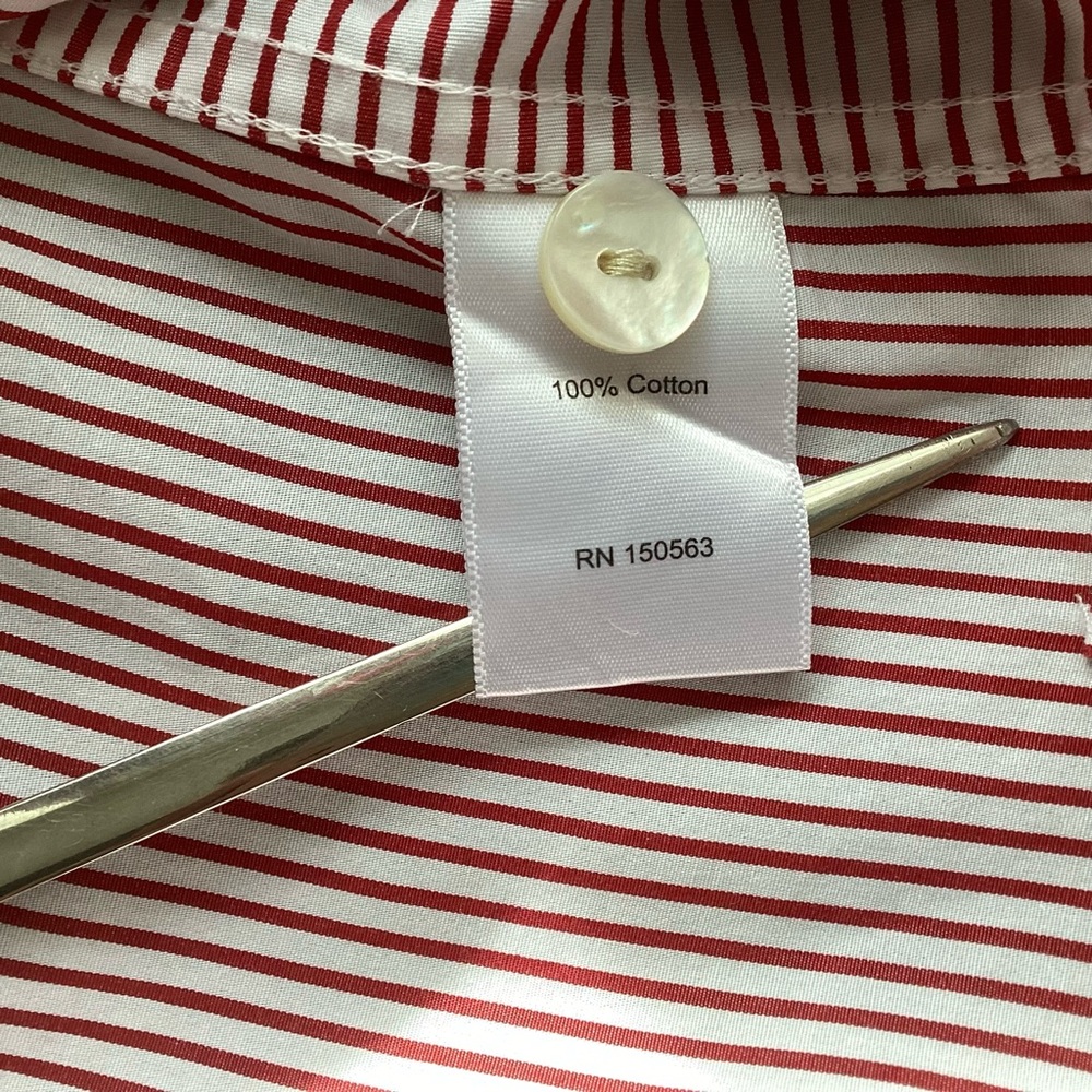 Hinson Wu Aileen Popover Top Red Stripes 3/4 Sleeves Sz 2(S) - Picture 7 of 10